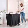 VEVOR Laundry Cart, Rolling Grocery Utility Cart with Waterproof Liner & Swivel Wheels, 260 LBS Large Load Capacity, Heavy Duty Shopping Basket for Laundry, Shopping, Camping, Grocery, Luggage, Black
