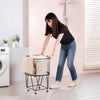 VEVOR Laundry Cart, Rolling Round Grocery Utility Cart with 360° Swivel Wheels, 60 LBS Large Load Capacity, Heavy Duty Carbon Steel Shopping Basket for Laundry, Shopping, Camping, Grocery, Luggage
