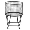 VEVOR Laundry Cart, Rolling Round Grocery Utility Cart with 360° Swivel Wheels, 60 LBS Large Load Capacity, Heavy Duty Carbon Steel Shopping Basket for Laundry, Shopping, Camping, Grocery, Luggage