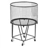 VEVOR Laundry Cart, Rolling Round Grocery Utility Cart with 360° Swivel Wheels, 60 LBS Large Load Capacity, Heavy Duty Carbon Steel Shopping Basket for Laundry, Shopping, Camping, Grocery, Luggage