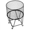 VEVOR Laundry Cart, Rolling Round Grocery Utility Cart with 360° Swivel Wheels, 60 LBS Large Load Capacity, Heavy Duty Carbon Steel Shopping Basket for Laundry, Shopping, Camping, Grocery, Luggage