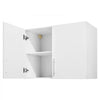 VEVOR Laundry Room Wall Cabinet, 2-Tier Wall Mounted Hanging Cabinet with Adjustable Shelf, 32 in Cupboard Storage with 2 Doors, for Bathroom, Kitchen, Laundry, 16 x 32 x 24 in (D x W x H), White