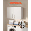 VEVOR Laundry Room Wall Cabinet, 2-Tier Wall Mounted Hanging Cabinet with Adjustable Shelf, 32 in Cupboard Storage with 2 Doors, for Bathroom, Kitchen, Laundry, 16 x 32 x 24 in (D x W x H), White