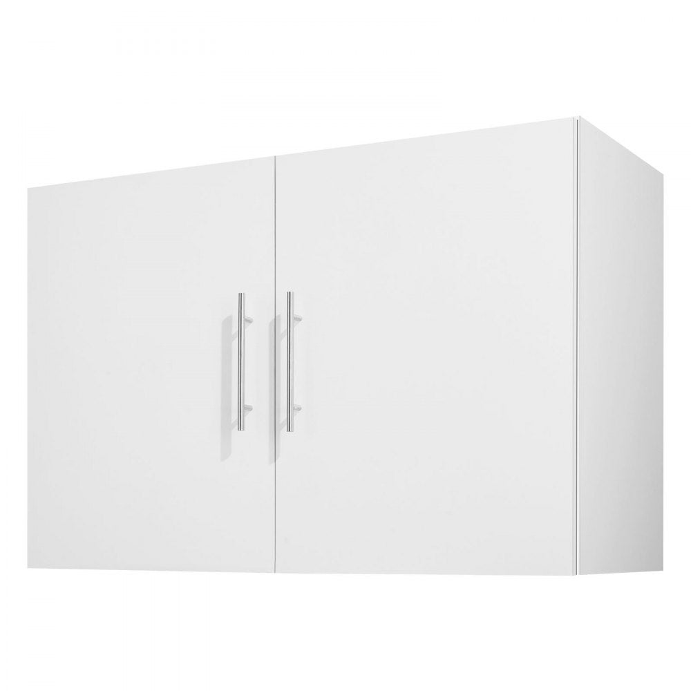 VEVOR Laundry Room Wall Cabinet, 2-Tier Wall Mounted Hanging Cabinet with Adjustable Shelf, 36 in Cupboard Storage with 2 Doors, for Kitchen, Bathroom, Laundry, 16 x 36 x 24 in (D x W x H), White