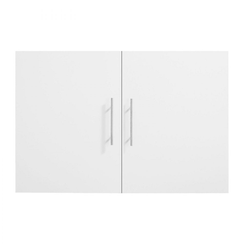VEVOR Laundry Room Wall Cabinet, 2-Tier Wall Mounted Hanging Cabinet with Adjustable Shelf, 36 in Cupboard Storage with 2 Doors, for Kitchen, Bathroom, Laundry, 16 x 36 x 24 in (D x W x H), White
