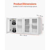 VEVOR Laundry Room Wall Cabinet, 2-Tier Wall Mounted Cabinet with Adjustable Shelf, Cupboard Storage with 4 Doors, for Kitchen, Bathroom, Laundry, Set of 2, Each 12 x 24 x 24 in (D x W x H), White