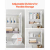 VEVOR Laundry Room Wall Cabinet, 2-Tier Wall Mounted Cabinet with Adjustable Shelf, Cupboard Storage with 4 Doors, for Kitchen, Bathroom, Laundry, Set of 2, Each 12 x 24 x 24 in (D x W x H), White