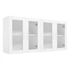 VEVOR Laundry Room Wall Cabinet, 2-Tier Wall Mounted Cabinet with Adjustable Shelf, Cupboard Storage with 4 Doors, for Kitchen, Bathroom, Laundry, Set of 2, Each 12 x 24 x 24 in (D x W x H), White