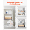 VEVOR Laundry Room Wall Cabinet, 2-Tier Wall Mounted Hanging Cabinet with Adjustable Shelf, Cupboard Storage with 3 Doors, for Kitchen, Bathroom, Laundry, 12.44 x 54 x 20.31 in (D x W x H), White
