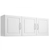 VEVOR Laundry Room Wall Cabinet, 2-Tier Wall Mounted Hanging Cabinet with Adjustable Shelf, Cupboard Storage with 3 Doors, for Kitchen, Bathroom, Laundry, 12.44 x 54 x 20.31 in (D x W x H), White