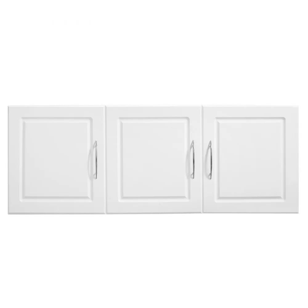 VEVOR Laundry Room Wall Cabinet, 2-Tier Wall Mounted Hanging Cabinet with Adjustable Shelf, Cupboard Storage with 3 Doors, for Kitchen, Bathroom, Laundry, 12.44 x 54 x 20.31 in (D x W x H), White