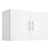 VEVOR Laundry Room Wall Cabinet, 2-Tier Wall Mounted Hanging Cabinet with 2 Doors, Cupboard Organizer with Adjustable Shelf, for Bathroom, Kitchen, Garage, Laundry, 16 x 36 x 24 in (D x W x H), White