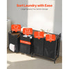 VEVOR 4 Section Laundry Sorter, Large Laundry Hamper with Metal Frame and Wooden Tabletop, Freestanding Storage Organizer Baskets with Pull-Out 600D Oxford Cloth Bags for Dirty Clothes, Bathroom