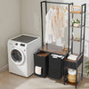 VEVOR 3 Tiers Laundry Sorter with Rack, Tall Laundry Hamper with Shelves and Drawers, 2 Section Freestanding Hanging Rack Storage with 600D Oxford Cloth Bags and Ladder Shelves for Dirty Clothes