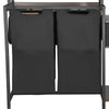 VEVOR 3 Tiers Laundry Sorter with Rack, Tall Laundry Hamper with Shelves and Drawers, 2 Section Freestanding Hanging Rack Storage with 600D Oxford Cloth Bags and Ladder Shelves for Dirty Clothes