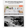 VEVOR Washer Dryer Countertop with Shelf, 54 x 27.5 in Wooden Washer and Dryer Topper with 2 Drawers & 2 Hooks, Laundry Machine Topper for Laundry Closet Pantry Counter Organization and Storage, White