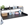 VEVOR Washer Dryer Countertop with Shelf, 54 x 27.5 in Wooden Washer and Dryer Topper with Edge and 2 Hooks, Laundry Machine Topper for Laundry Closet Pantry Counter Organization and Storage, Black