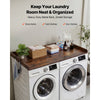 VEVOR Washer Dryer Countertop, 54 x 27.5 in Wooden Washer and Dryer Topper with Edge & 2 Hooks, Water-Resistant Laundry Machine Topper for Laundry Closet Pantry Counter Organization and Storage, Brown
