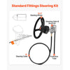 VEVOR Outboard Steering System 10' Steering Cable Marine Steering System 3/4'' Steering Shaft with 13.5 Inch Wheel Flat Interface Marine Steering Kit for Yachts and Waterborne Vehicles, Black