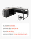 VEVOR L-Shaped Executive Desk - dimensions and key specs (graphic)