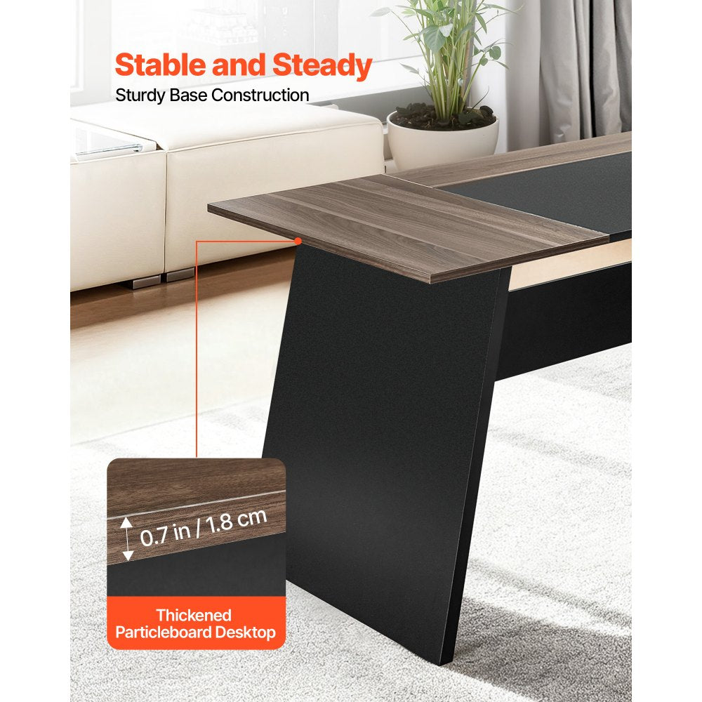 VEVOR L-Shaped executive desk - stable and steady thickened particleboard desktop