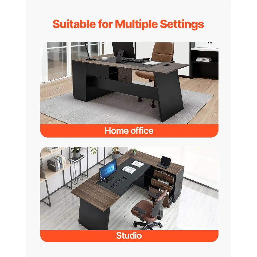 VEVOR L-Shaped executive desk - suitable for multiple settings