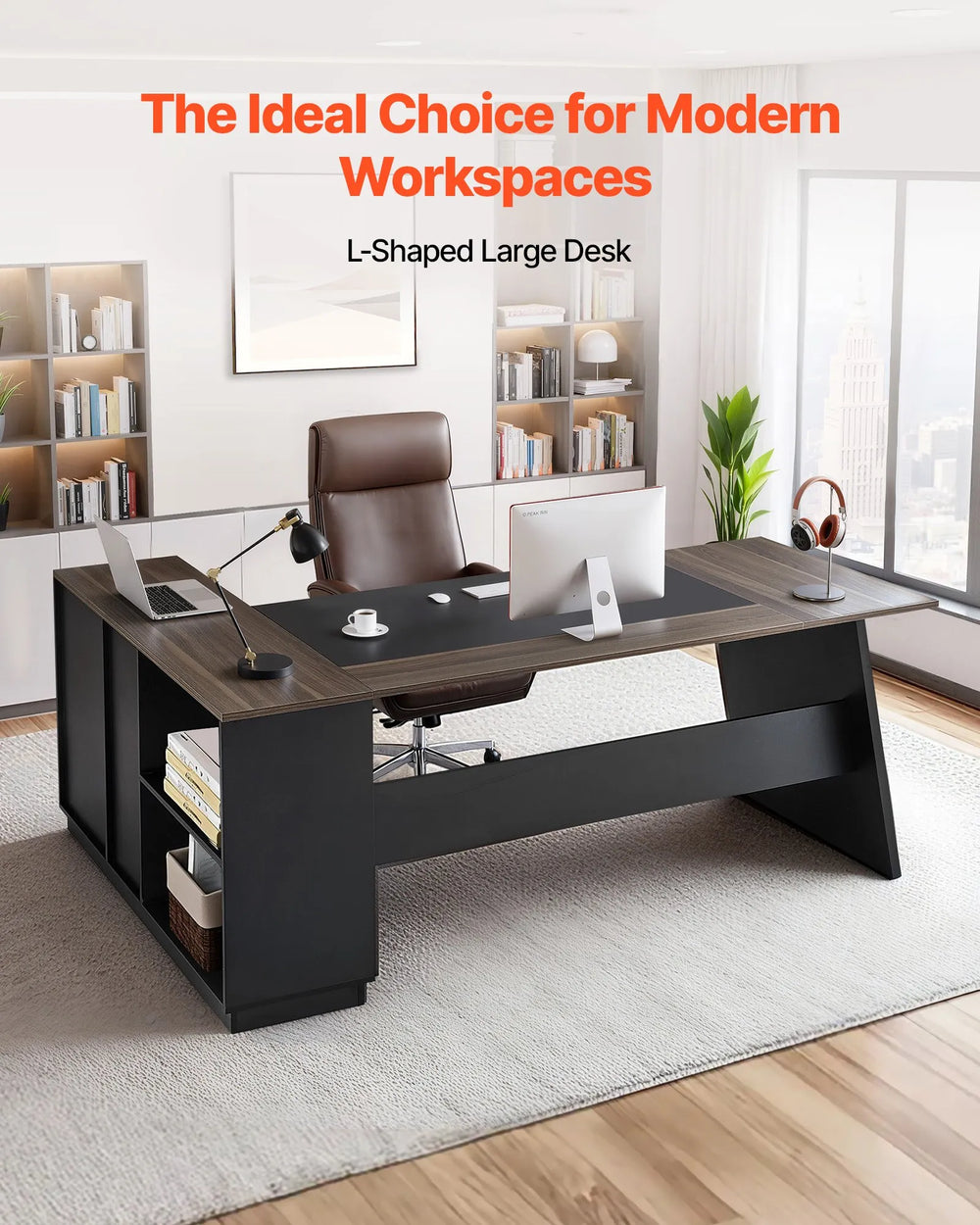 VEVOR L-Shaped executive desk - ideal choice for modern workspaces