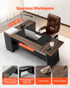 VEVOR L-Shaped executive desk - spacious workspace graphic