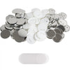 VEVOR 200 Sets 3 inch 75mm Pin Back Button Parts, DIY Round Button Badge Parts, Set Includes Metal Top, Plastic/Metal Button, Clear Film, and Blank Paper For Gifts Presents, Machine NOT Included