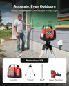 VEVOR rotary laser level kit shown in use outdoors with tripod and receiver