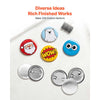 VEVOR Button Maker Supplies 200 Sets 0.98 in / 25 mm Pin Back Button Parts, with Metal Backs, Metal Shells, Clear Mylar Films, and Blank Circle Papers, for Home DIY, School Events, and Custom Studio