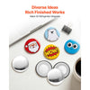 VEVOR Button Maker Supplies 50 Sets 1.26 in / 32 mm Refrigerator Magnets, Button Parts with Magnetic Backs, Metal Shells, Clear Mylar Films, and Blank Circle Papers, for Home DIY and Kitchen Decor