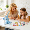 VEVOR Button Maker Supplies 50 Sets 1.26 in / 32 mm Refrigerator Magnets, Button Parts with Magnetic Backs, Metal Shells, Clear Mylar Films, and Blank Circle Papers, for Home DIY and Kitchen Decor