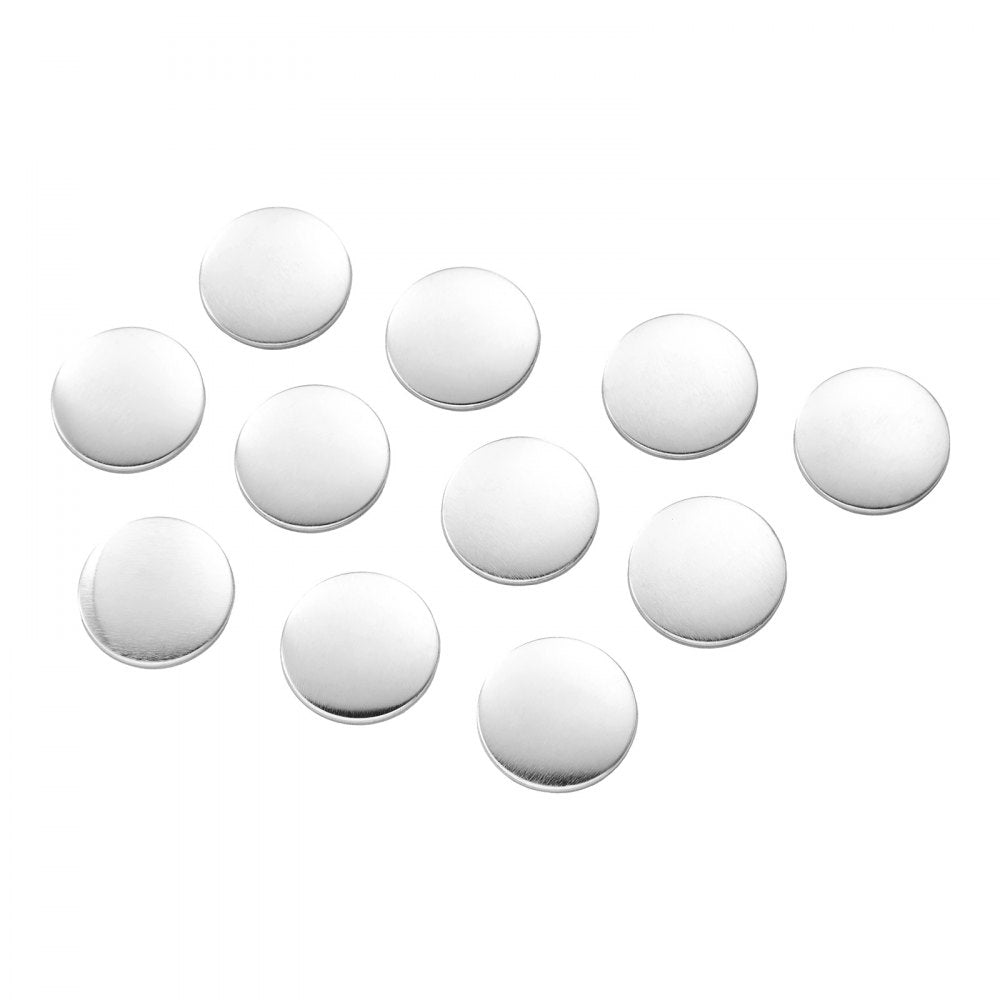 VEVOR Button Maker Supplies 50 Sets 1.26 in / 32 mm Refrigerator Magnets, Button Parts with Magnetic Backs, Metal Shells, Clear Mylar Films, and Blank Circle Papers, for Home DIY and Kitchen Decor