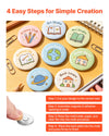 VEVOR Button Maker Supplies 50 Sets 1.26 in / 32 mm Refrigerator Magnets, Button Parts with Magnetic Backs, Metal Shells, Clear Mylar Films, and Blank Circle Papers, for Home DIY and Kitchen Decor