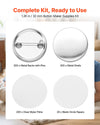 VEVOR Button Maker Supplies 200 Sets 1.26 in / 32 mm Pin Back Button Parts, with Metal Backs, Metal Shells, Clear Mylar Films, and Blank Circle Papers, for Home DIY, School Events, and Custom Studio