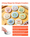 VEVOR Button Maker Supplies 50 Sets 2.28 in / 58 mm Refrigerator Magnets, Bottle Openers, and Keychains Button Parts with Backs, Shells, Clear Mylar Films, and Blank Circle Papers, for Home DIY