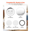 VEVOR Button Maker Supplies 200 Sets 2.28 in / 58 mm Pin Back Button Parts, with Metal Backs, Metal Shells, Clear Mylar Films, and Blank Circle Papers, for Home DIY, School Events, and Custom Studio