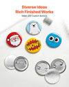 VEVOR Button Maker Supplies 200 Sets 2.28 in / 58 mm Pin Back Button Parts, with Metal Backs, Metal Shells, Clear Mylar Films, and Blank Circle Papers, for Home DIY, School Events, and Custom Studio