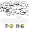 VEVOR Button Maker Supplies 200 Sets 2.28 in / 58 mm Pin Back Button Parts, with Metal Backs, Metal Shells, Clear Mylar Films, and Blank Circle Papers, for Home DIY, School Events, and Custom Studio