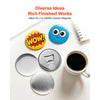 VEVOR Button Maker Supplies 50 Sets 2.28 in / 58 mm Magnet Button Parts, with Magnetic and Bottle Opener Backs, Metal Shells, Clear Mylar Films, and Blank Circle Papers, for Home DIY, Kitchen Decor