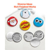 VEVOR Button Maker Supplies 100 Sets 2.95 in / 75 mm Pin Back Button Parts, with Metal Backs, Metal Shells, Clear Mylar Films, and Blank Circle Papers, for Home DIY, School Events, and Custom Studio