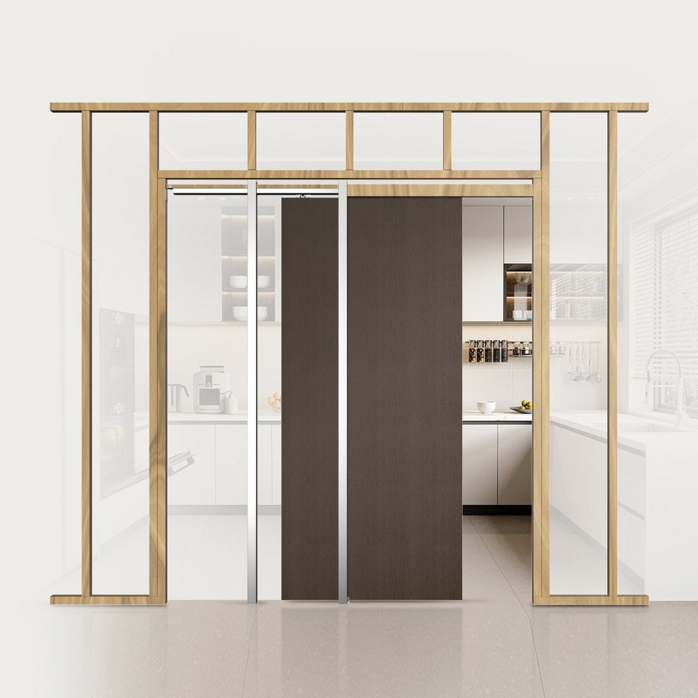 VEVOR Pocket Door Frame Kit, for 24-36 in Wide 80 in High Door, Pocket Door Kit with Two-Way Soft Close Mechanism, Slide Smoothly Quietly, Easy to Install, Premium Galvanized Steel, for Living Room
