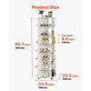 VEVOR 7 Tiers Rotating Shoe Rack Tower with Wheels, Movable 360° Spinning Carousel Display, Lazy Susan Organizer Closet Shelf for Living Room, Entryway, White