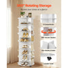 VEVOR 7 Tier Rotating Shoe Rack Tower with Adjustable Shelves, Movable 360° Spinning Carousel Display with Wheels, Lazy Susan Organizer Closet for Bedroom, Living Room, Entryway, Closet, White