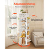 VEVOR 7 Tier Rotating Shoe Rack Tower with Adjustable Shelves, Movable 360° Spinning Carousel Display with Wheels, Lazy Susan Organizer Closet for Bedroom, Living Room, Entryway, Closet, White