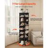 VEVOR 7 Tiers Rotating Shoe Rack Tower, 360° Spinning Shoe Rack, Revolving Storage Round Carousel Display, Freestanding Lazy Susan Organizer Display for Bedroom, Living Room, Entryway, Closet, Black