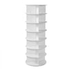 VEVOR 7 Tiers Rotating Shoe Rack Tower, 360° Spinning Shoe Rack, Revolving Storage Round Carousel Display, Freestanding Lazy Susan Organizer Display for Bedroom, Living Room, Entryway, Closet, White
