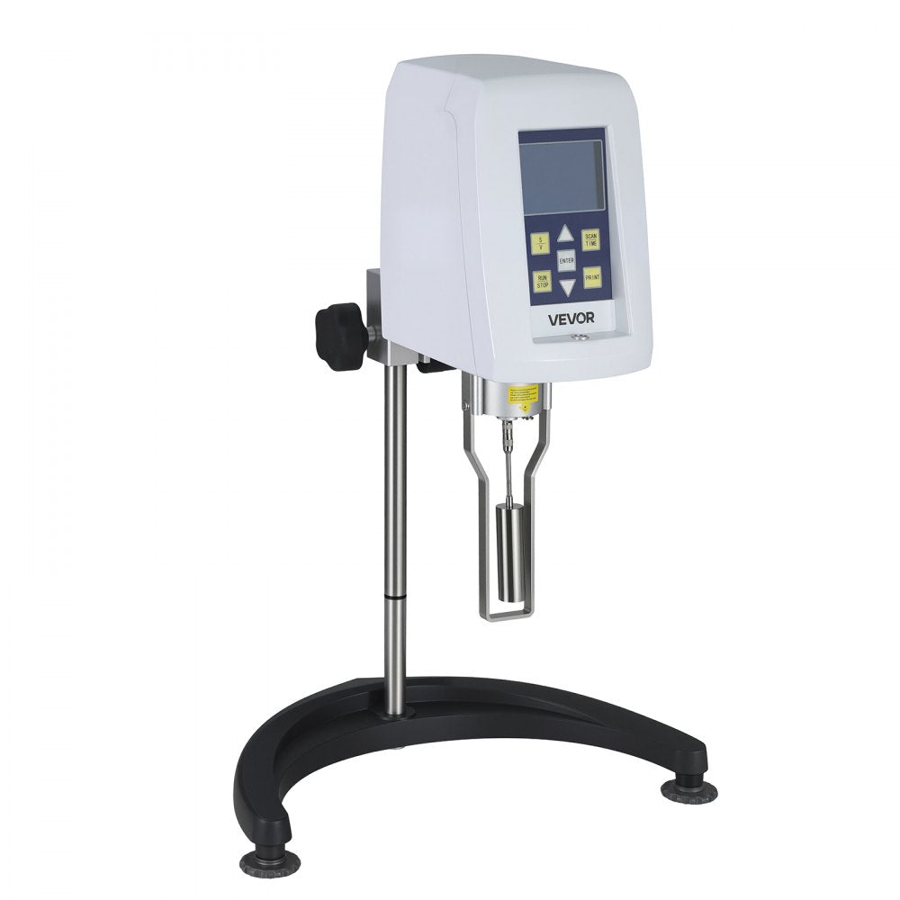 VEVOR Digital Rotary Viscometer, 10-2,000,000 mPa.s(cP), ±2% Accuracy, 100-240V Digital Rotational Viscosity Meter with 4 Rotors and Temperature Probe, LCD Display, Lab Viscometer for Fluid Testing