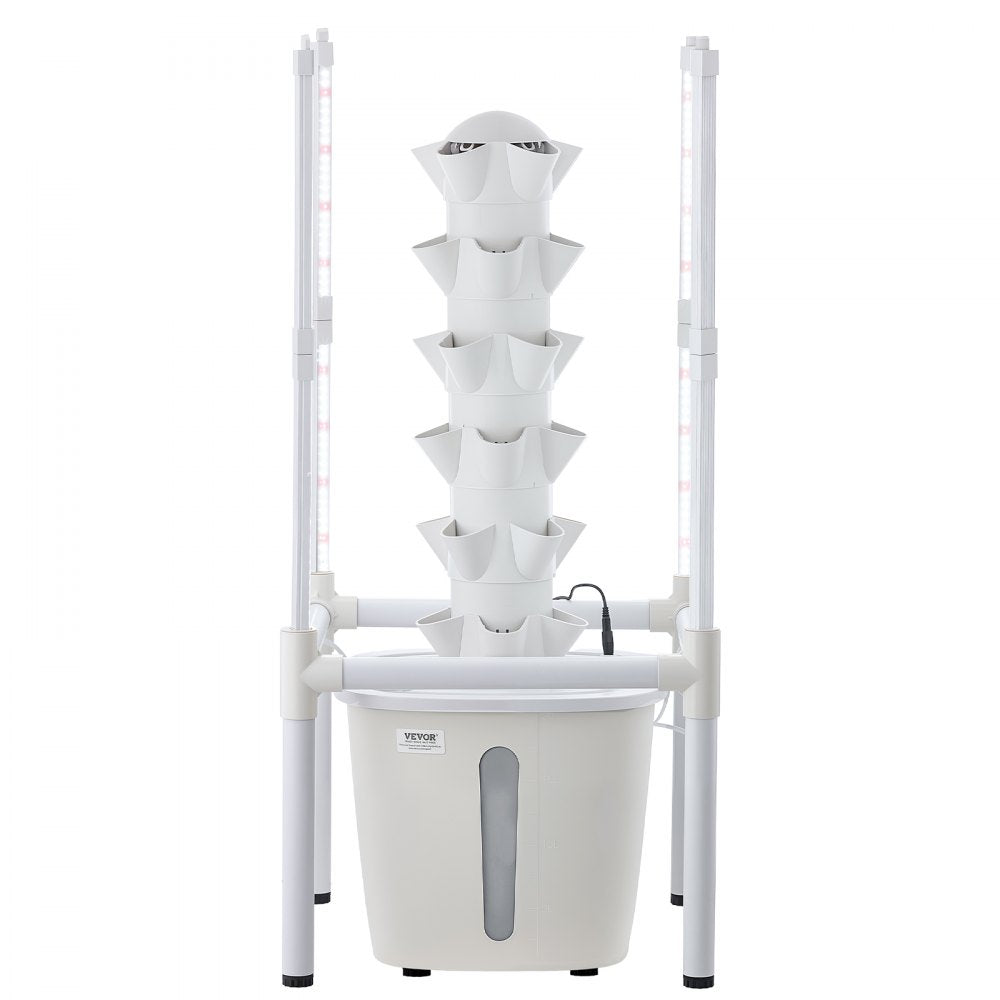 VEVOR Hydroponic Tower, 30 Pods 6 Tiers Hydroponics Growing System Kit with LED Grow Light & App Control, Vertical Home Garden with 20L Water Tank & Pump, Planter for Indoor Herbs, Fruits, Vegetables